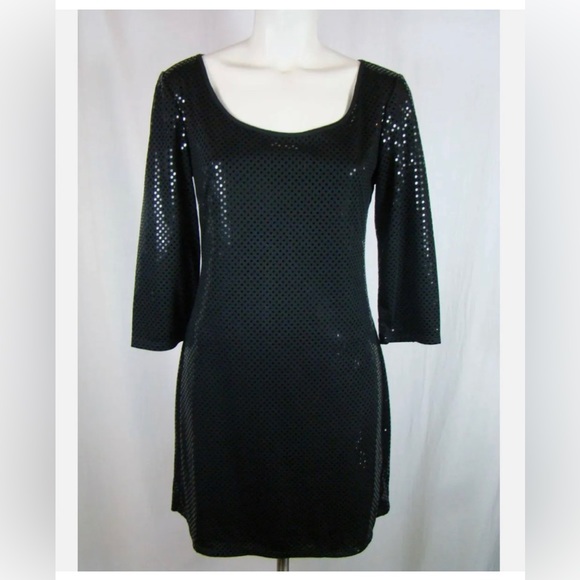 Express Black Sequin Mini Party Dress size XS - Picture 1 of 9